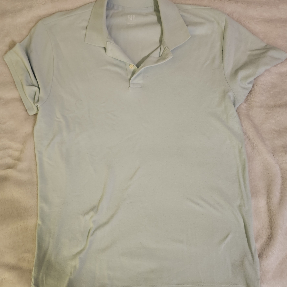 GAP Men's Light Blue Polo Shirt